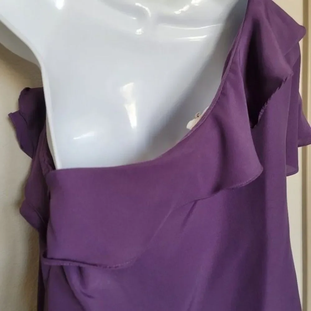 Sugarlips one-shoulder ruffled violet top size small